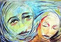 Pastel on Paper sketch entitled 'The Couple'